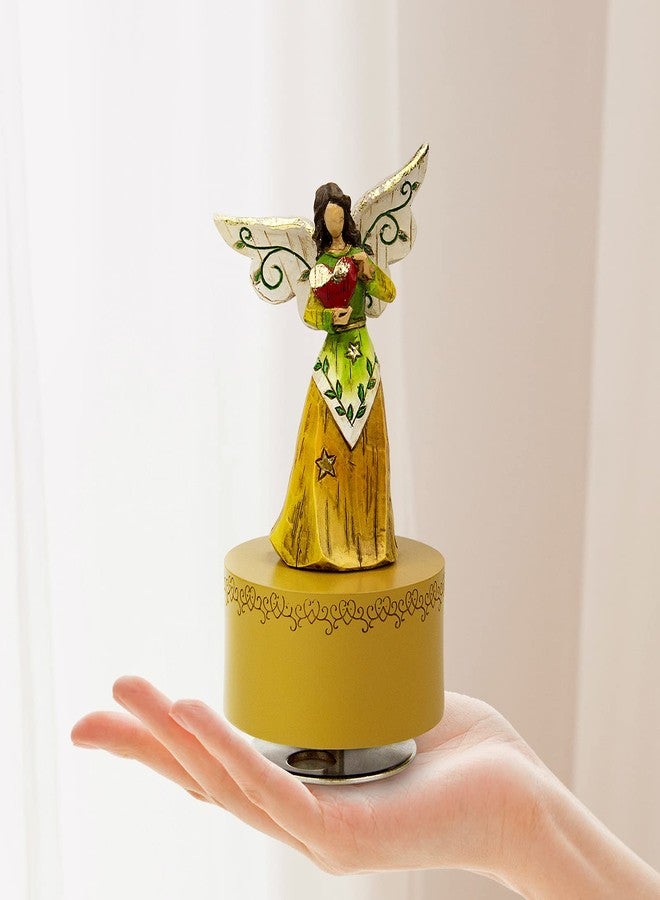 YT3 Studio Music Box, Guardian Angel Musical Box Figurine Holding Heart, Sculpted Hand-Painted Music Boxes Figures Wind Up Angel Musical Boxes for Women Girls in Christmas Birthday Anniversary - Image 4